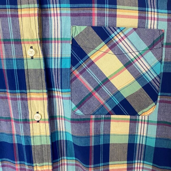 Ralph Lauren Denim & Supply Button-Up Shirt Womens Medium Blue Plaid Long-Sleeve - Picture 7 of 12